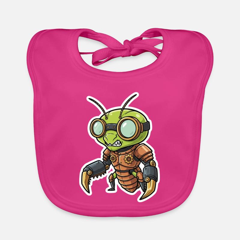 Praying Mantis Steampunk Copper Armor Organic Baby Bibs