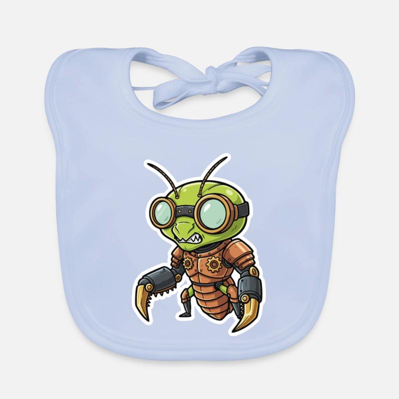 Praying Mantis Steampunk Copper Armor Organic Baby Bibs