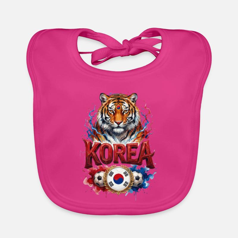Corée - Guerriers Taeguk - Tigres d’Asie - Red Dev Bavoir bio Bébé