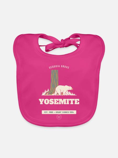 Yosemite-Nationalpark Schwarzbär - Baby Bio-Lätzchen - Fuchsia - Vorne