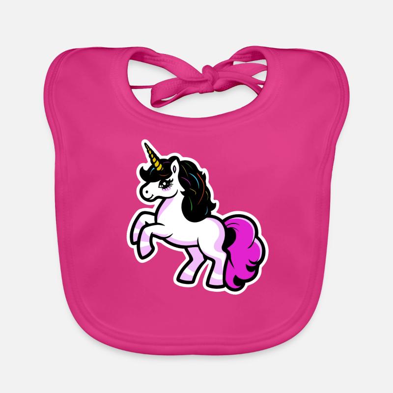 Einhorn - Pink - Bunt Baby Bio-Lätzchen