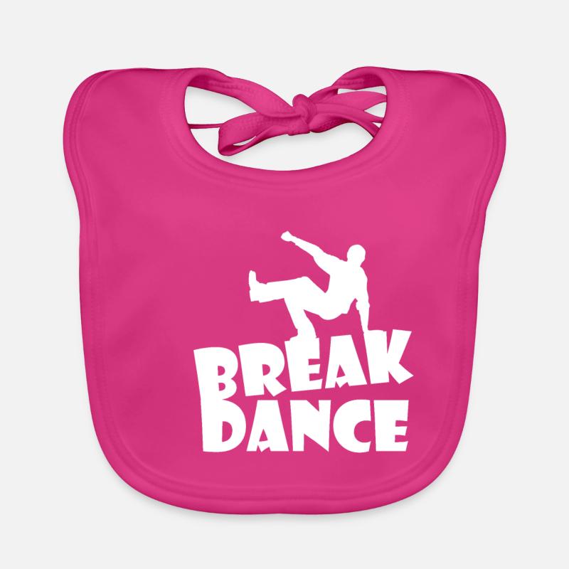 Breakdance - Bavoir bio Bébé - fuchsia