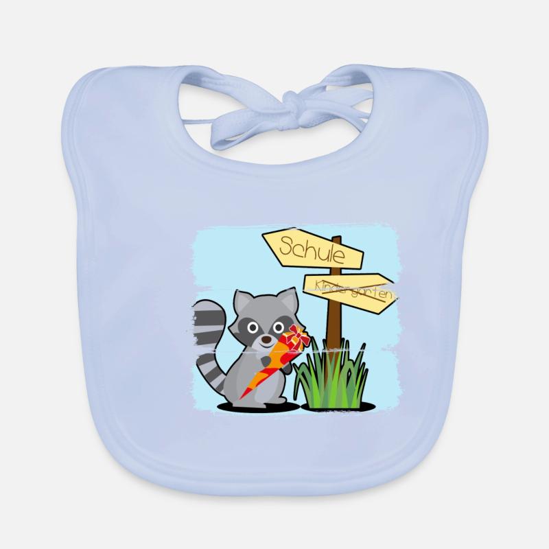School enrollment raccoon candy bag Organic Baby Bibs