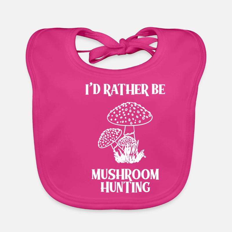Champignon - cueilleur de champignons - mycologue - champignons - disant - Bavoir bio Bébé - fuchsia