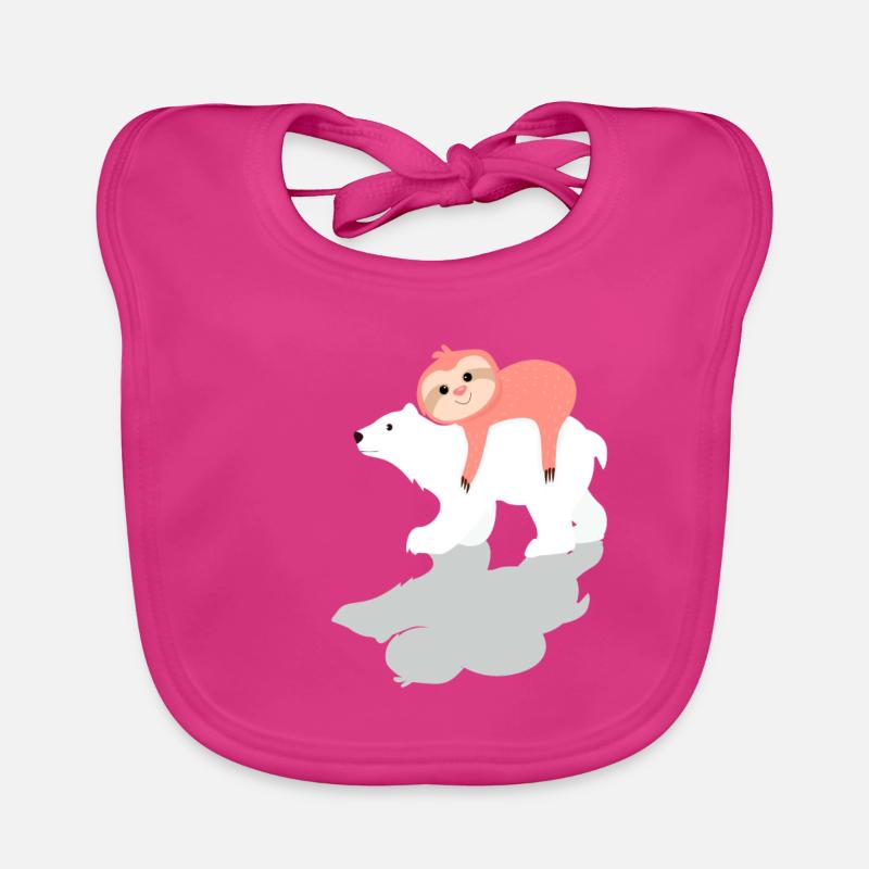 Sloth Lazy Polar Bear Bear Sleeping Lying tired Organic Baby Bibs