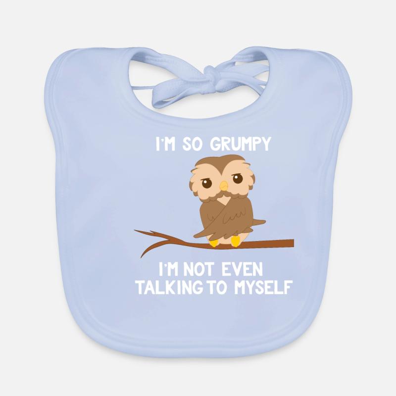 Eule - Eulen - Laune - Schlechte Laune - Spruch Baby Bio-Lätzchen