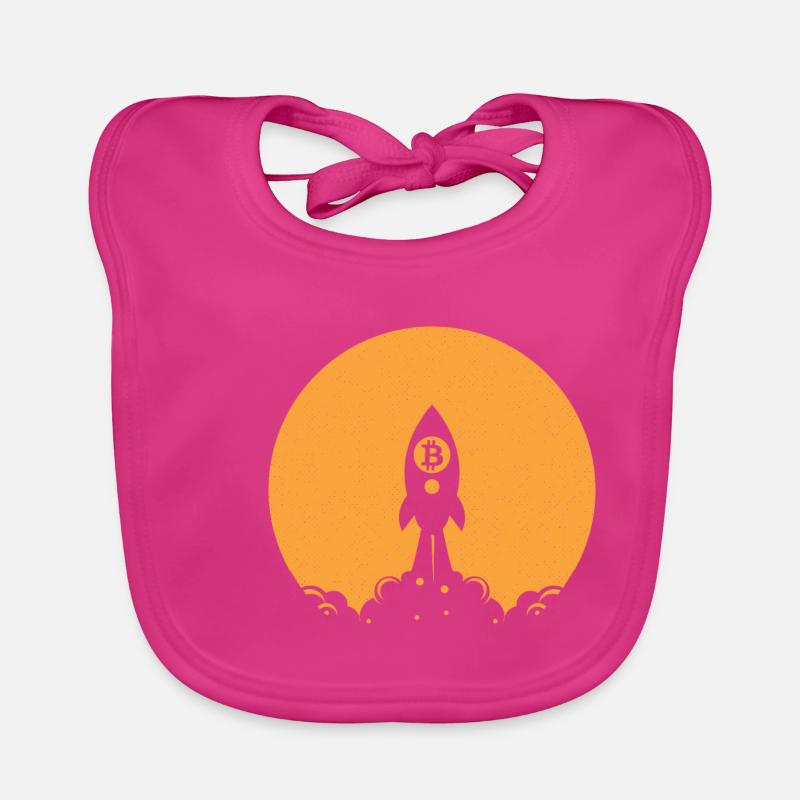 Bitcoin cryptocurrency crypto rocket Organic Baby Bibs