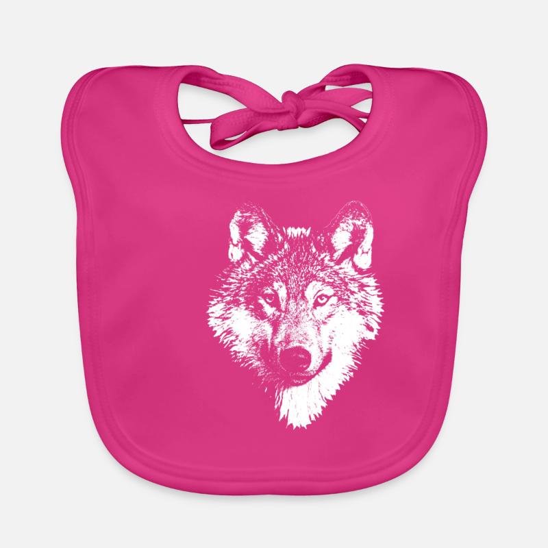 Weißer Wolf Baby Bio-Lätzchen
