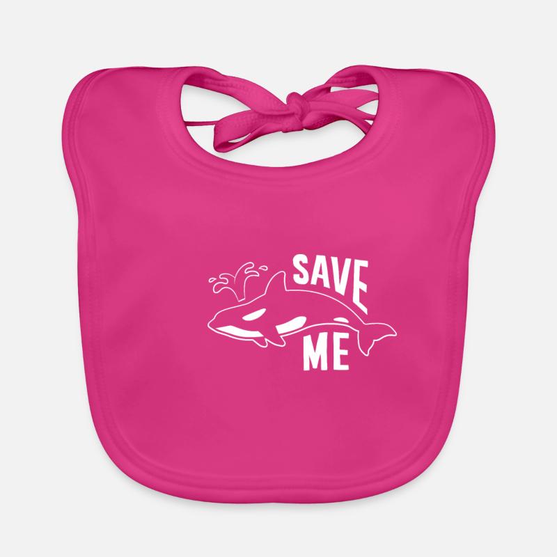 Rettet die Wale - Save me - Killerwal, Orca Baby Bio-Lätzchen