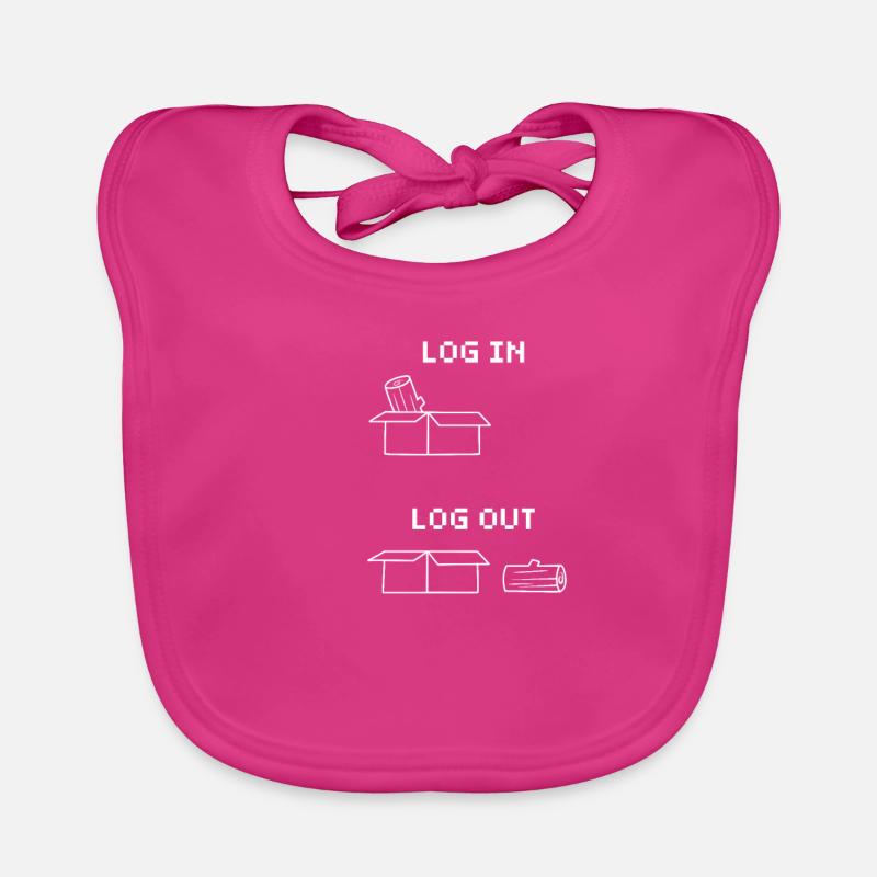 Computer Science Computer Humor Funny Log In Log Out Organic Baby Bibs