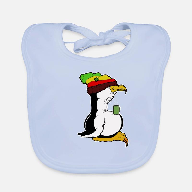 Tux Linux Penguin Coffee Break Computer Geek Rasta Organic Baby Bibs