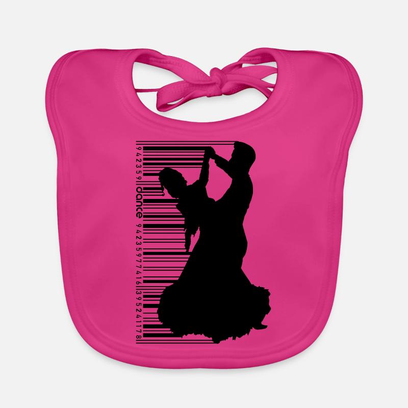Paire de danseurs au QR Code Style - Bavoir bio Bébé - fuchsia