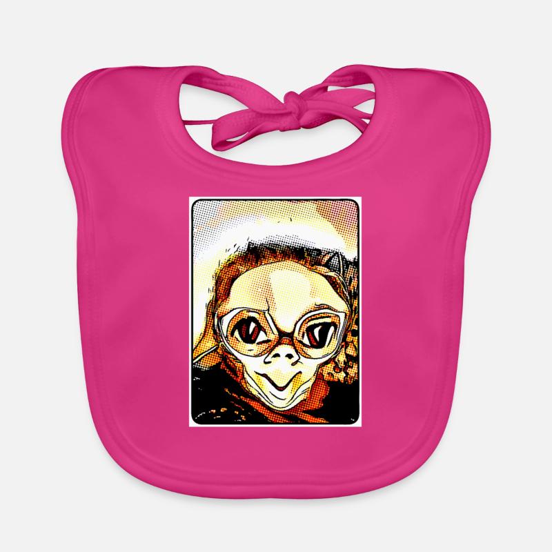 Knuffiger Alien (DDP 2:3, dot grid) Organic Baby Bibs