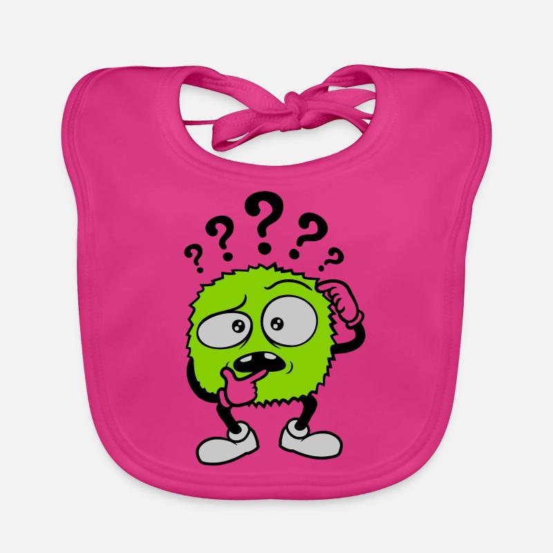 Fragezeichen skeptisches Gesicht Comic Baby Bio-Lätzchen