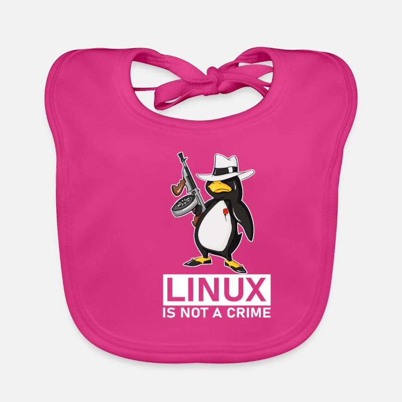 Linux is Not A Crime Linux Tux Penguin Baby Bio-Lätzchen