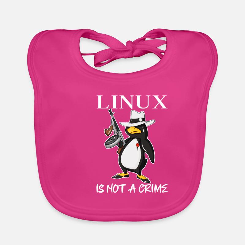 Linux is Not A Crime Tux Linux Penguin Gangster Baby Bio-Lätzchen