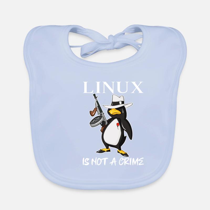 Linux is Not A Crime Tux Linux Penguin Gangster Baby Bio-Lätzchen