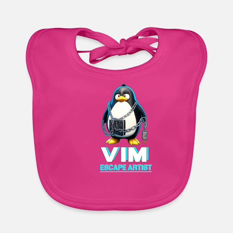 Funny for Linux Admins VIM Escape Artist Tux Baby Bio-Lätzchen