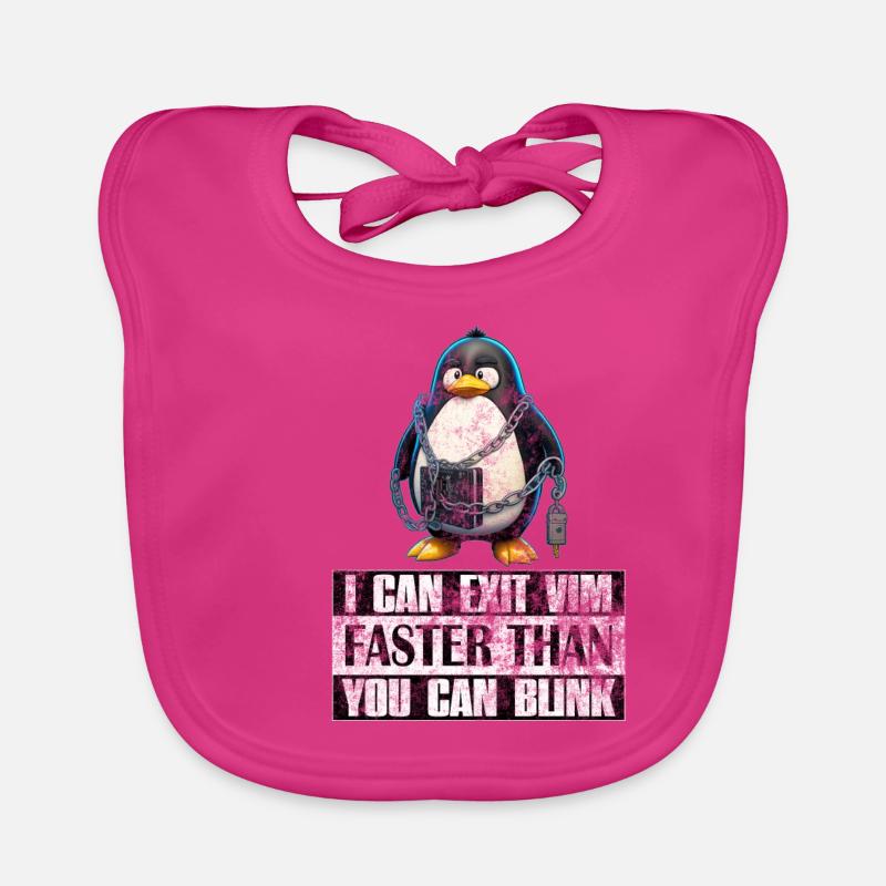 I Can Exit VIM Faster Than You Can Blink Linux - Baby Bio-Lätzchen - Fuchsia