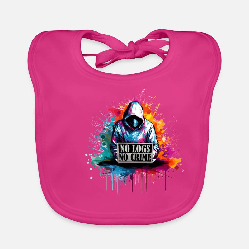 Ethical Hacker's Code: No Logs, No Crime Visual Organic Baby Bibs