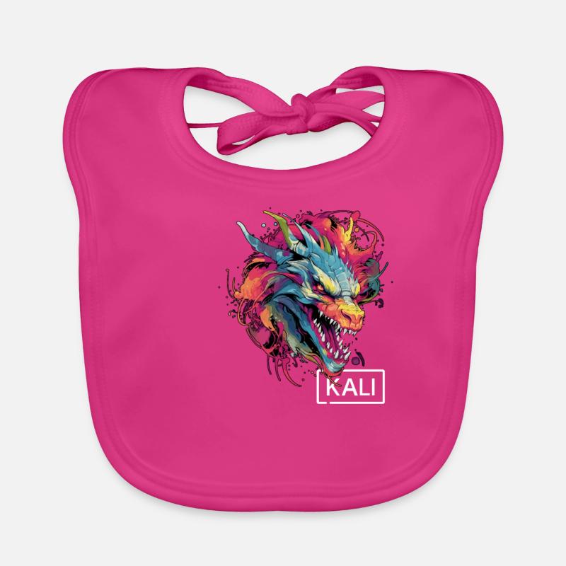 Buntes Kali Linux Drachen-Design für DevOps & - Baby Bio-Lätzchen - Fuchsia