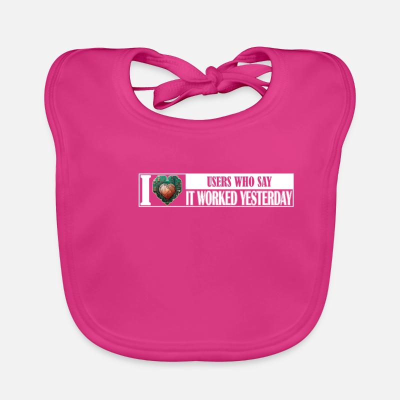 Drôles de mystères techniques d'hier ça a marché - Bavoir bio Bébé - fuchsia