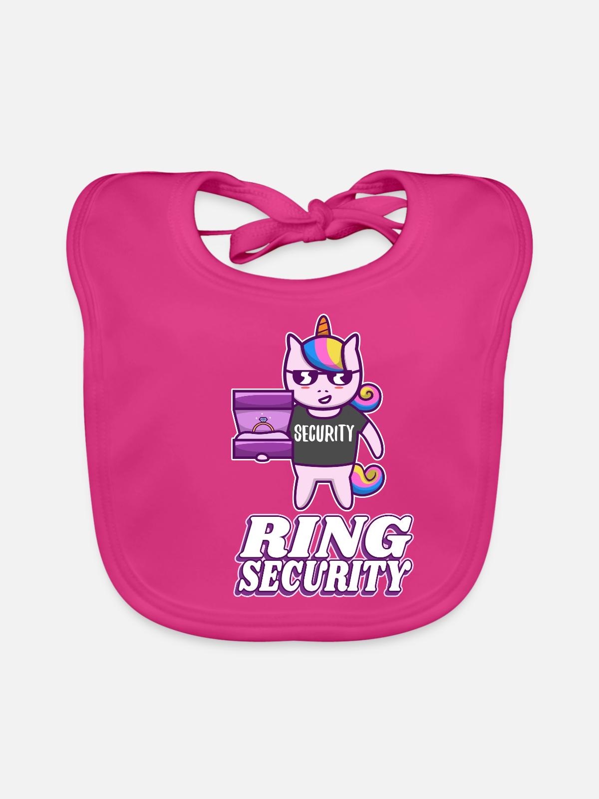 Ring Security Wedding - Baby Bio-Lätzchen - Fuchsia - Vorne