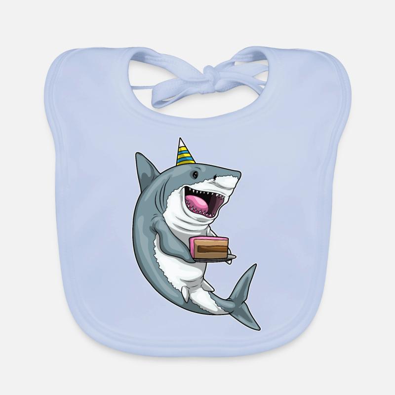 Gâteau d’anniversaire requin Bavoir bio Bébé