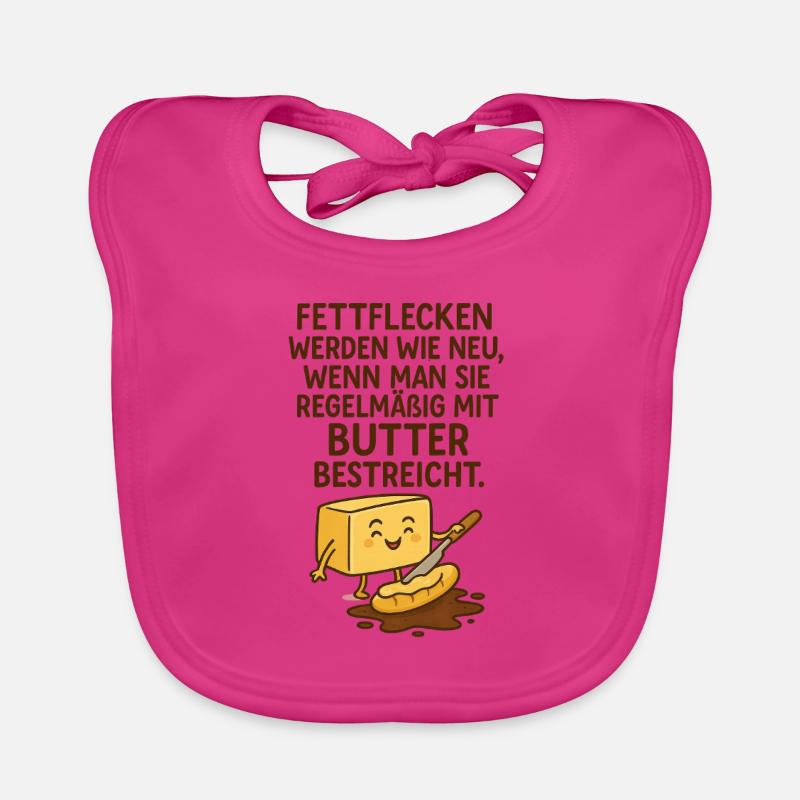 Stains Butter Saying Organic Baby Bibs