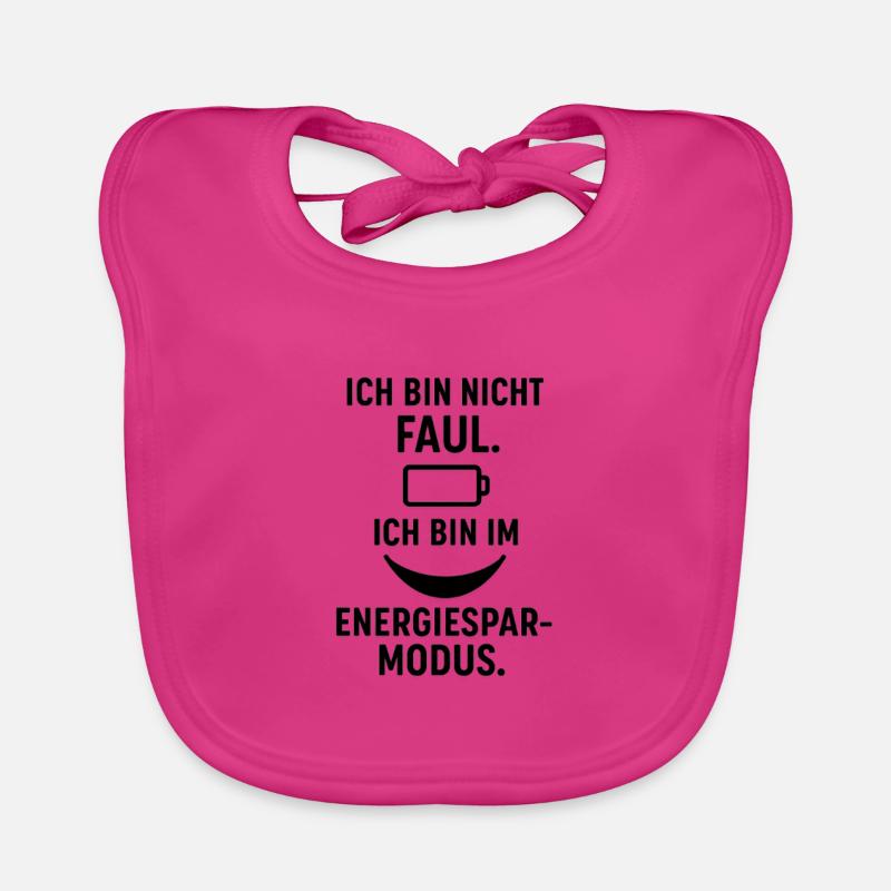 I'm Not Lazy – Energy Saving Mode Saying Design Organic Baby Bibs