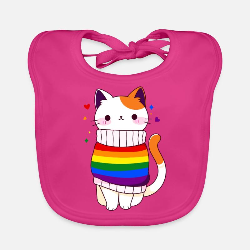 LGBTQ arc-en-ciel Drapeau Cat Queer CSD Pride Bavoir bio Bébé