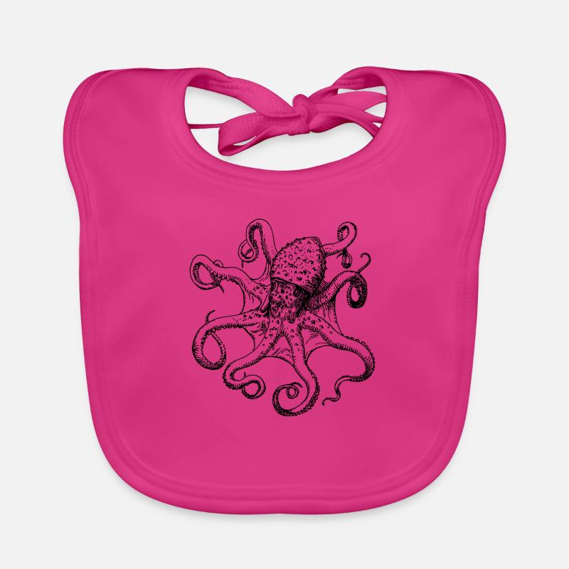 squid giant octopus octopus octopus squid sepia fish Organic Baby Bibs