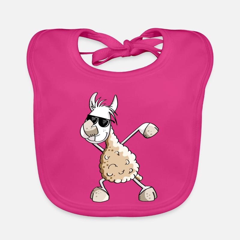 Cool Dab Dance Lama - Dabbing Alpaga - Comic Fun Bavoir bio Bébé