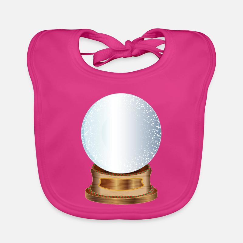 empty nostalgic snow globe to label Organic Baby Bibs