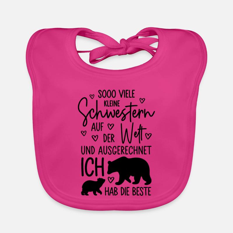 Mädchen Schwestern Bären Beste kleine Schwester Baby Bio-Lätzchen