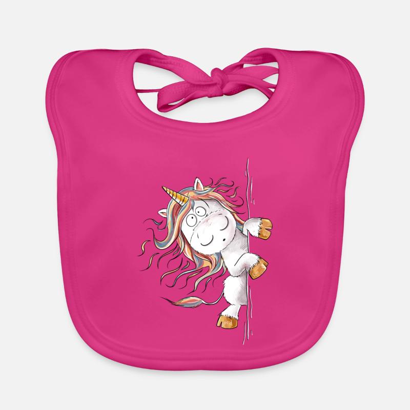 Drolliges Regenbogen Einhorn Fantasy Baby Bio-Lätzchen