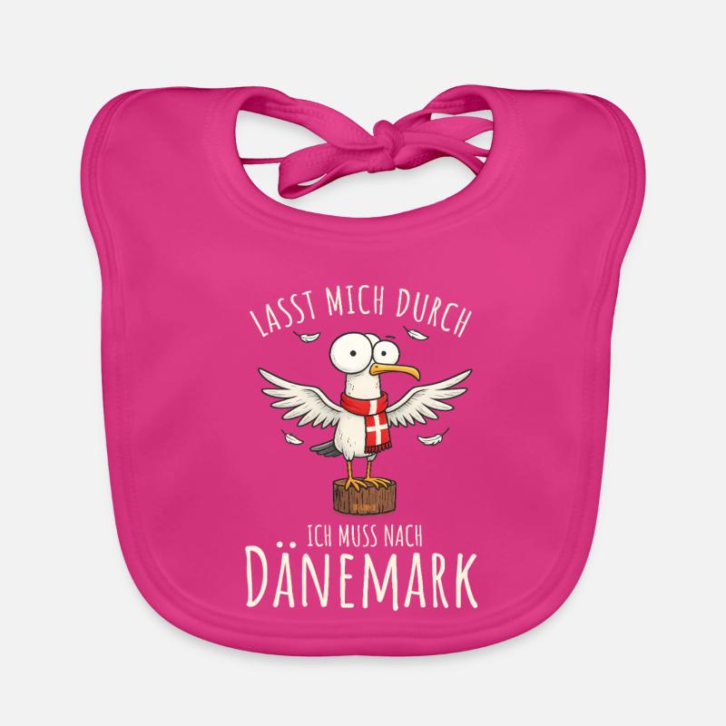 Lasst mich durch ich muss nach Dänemark - Baby Bio-Lätzchen - Fuchsia