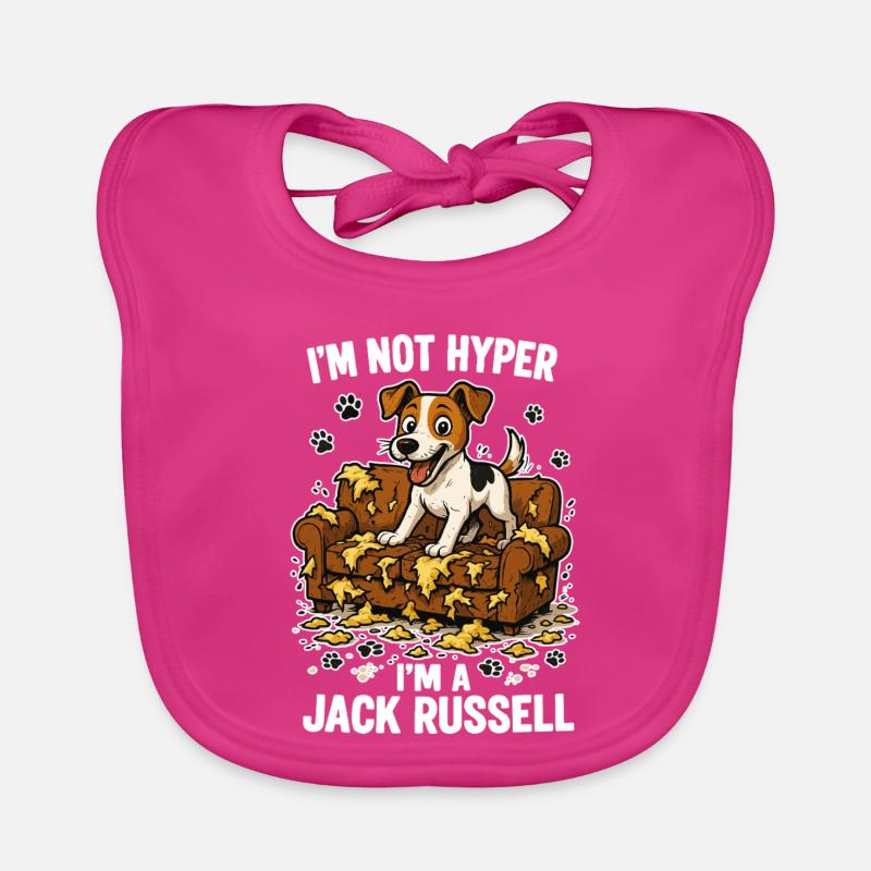Jack Russell Terrier Funny Hyperactive Gift Organic Baby Bibs