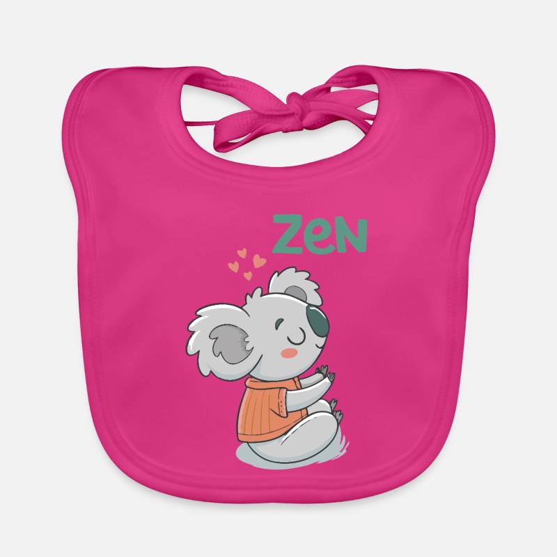 Koala Zen en Pullover Orange Bavoir bio Bébé