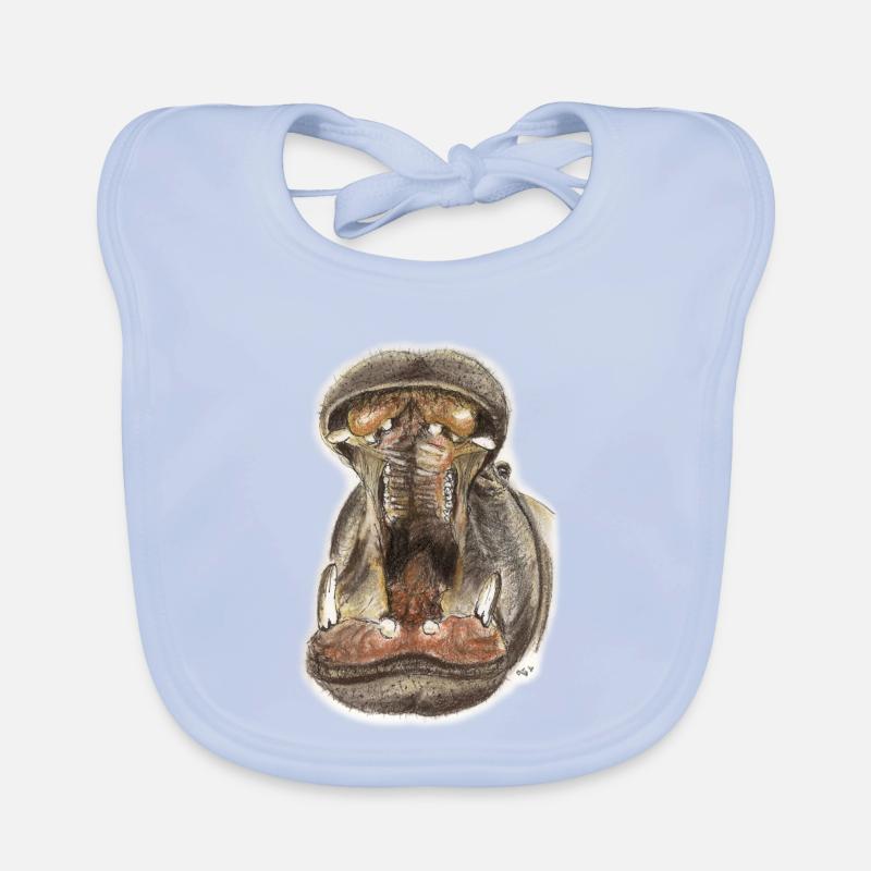 Illustration de la bouche d’hippopotame Bavoir bio Bébé