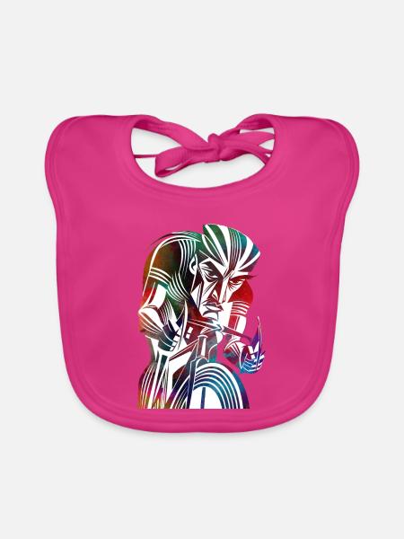 Radfahrer - Baby Bio-Lätzchen - Fuchsia