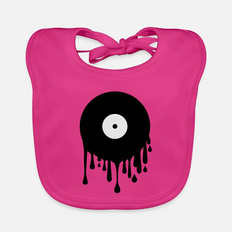 dj logo - Bavoir bio Bébé - fuchsia