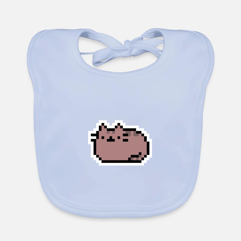Kitten - Cat - CAT - Pixel - Pixelart Organic Baby Bibs