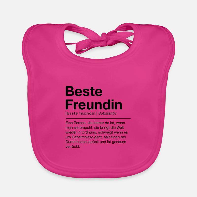 Beste Freundin - Baby Bio-Lätzchen - Fuchsia
