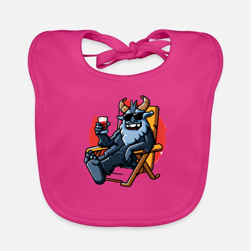 Krampus Percht Devil 2301 - Bavoir bio Bébé - fuchsia