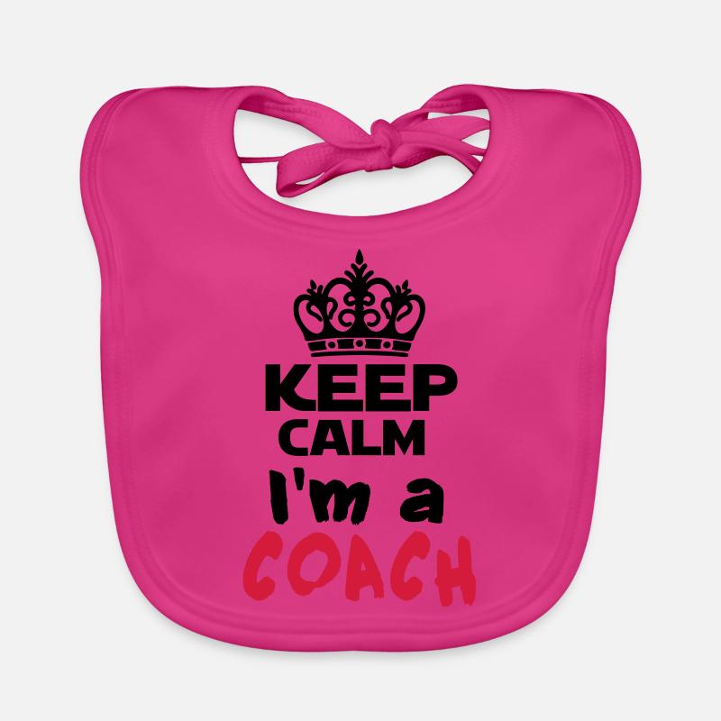 i'm a coach 2 - Bavoir bio Bébé - fuchsia