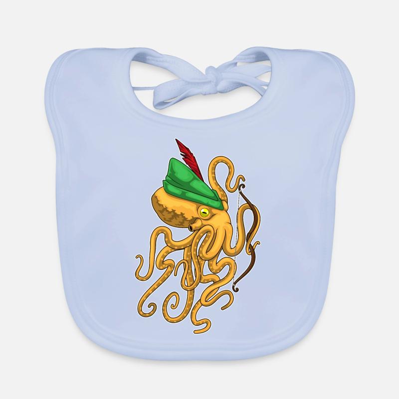 Krake Bogenschütze Bogen Baby Bio-Lätzchen