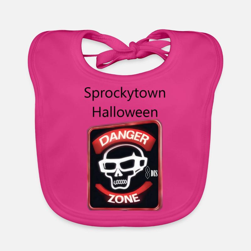 Zone de danger d’Halloween de Sprockytown Bavoir bio Bébé