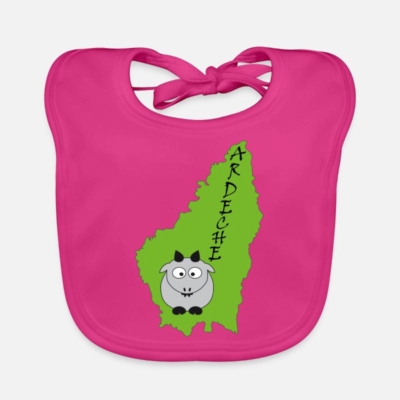 Ardèche bébé chèvre 1 - Bavoir bio Bébé - fuchsia