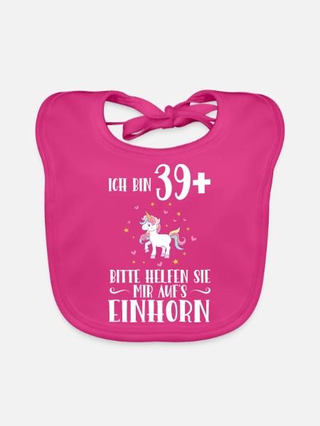 Geburtstag Geburtstagfeier vierzig Jahre Alt Gesch - Baby Bio-Lätzchen - Fuchsia - Vorne